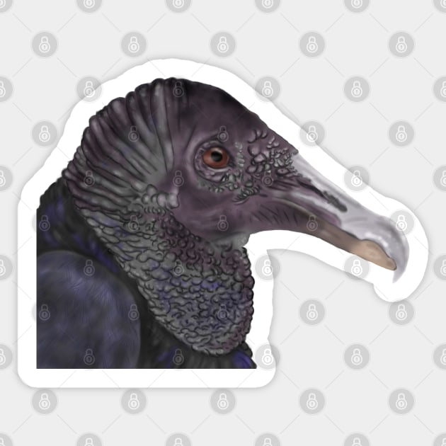 Black Vulture Illustration Sticker by H. R. Sinclair